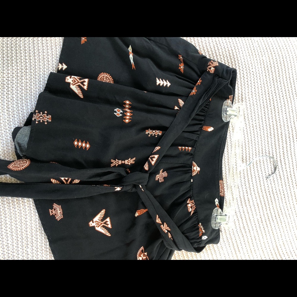 Black tribal print shorts